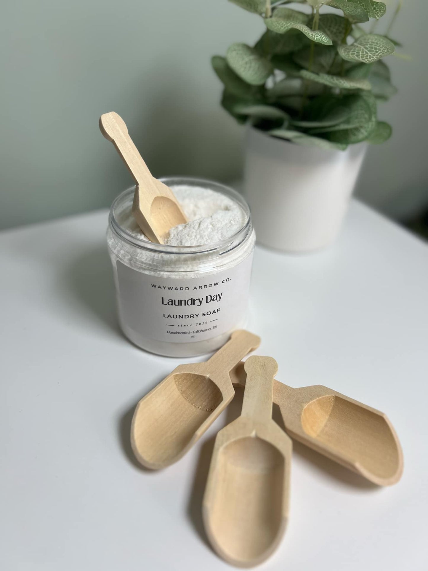 All Natural Wooden Spoon for Laundry Soap and Booster / Bath Salts